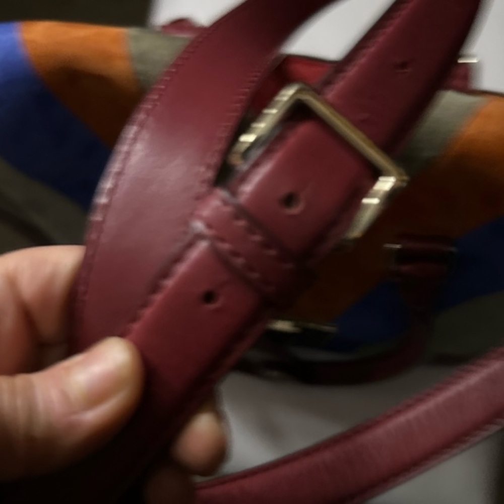 Valentino Multicolor Chevron leather Satchel - Picture 7 of 12